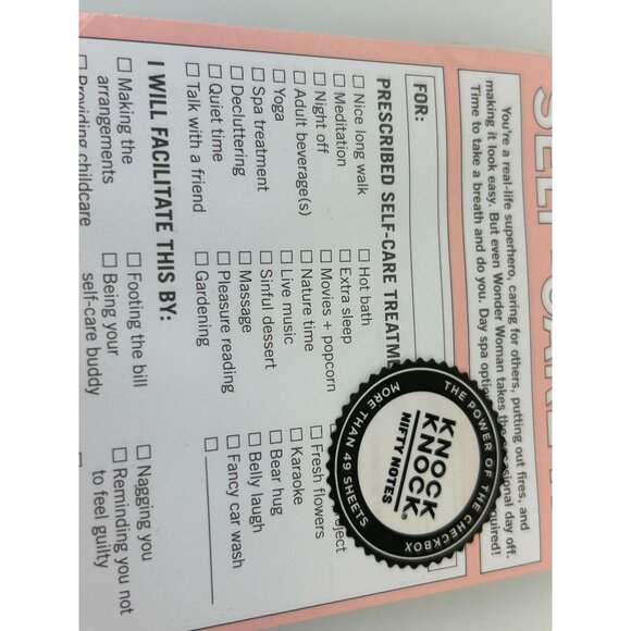 Knock Knock Nifty Notes Self-Care RX Notepad Women Pink Inspirational NEW Gift - Picture 4 of 9